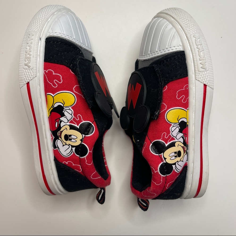 Mickey Mouse Ears - Disney - Cap Toe Sneaker Shoes Sz 5 - Slip On - Velcro - Picture 6 of 9
